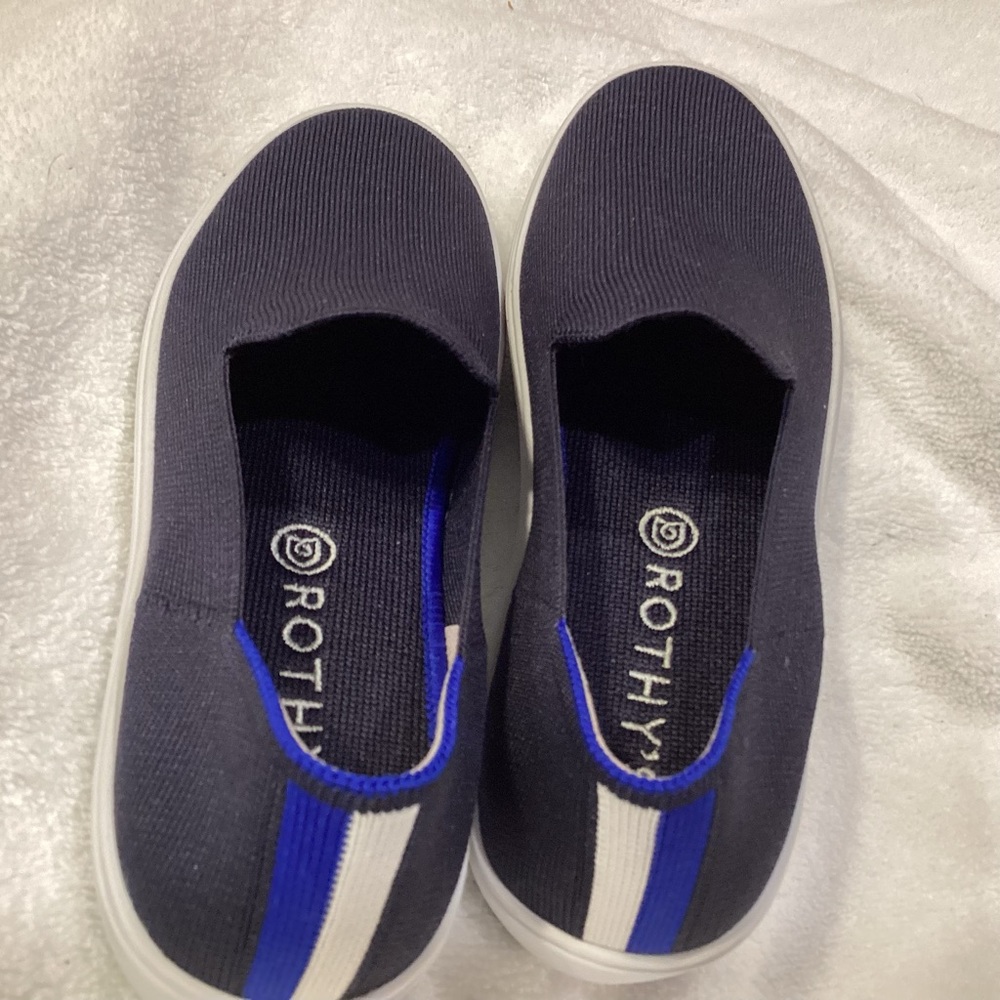 Rothy's The Original Slip On Sneaker Navy Solid Textile Shoe Woman’s US 8.5 - Picture 4 of 11